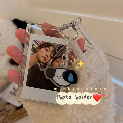 MINKYS New Arrival Kawaii Dog Acrylic Transparent Kpop Photocard Holder Photo Card Idol Holder Collect Sleeves With Visant
