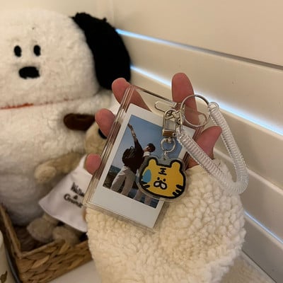 MINKYS új érkezésű Kawaii kutya akril átlátszó Kpop fotókártya tartó fotókártya tartó bálvány gyűjtő ujjak medállal