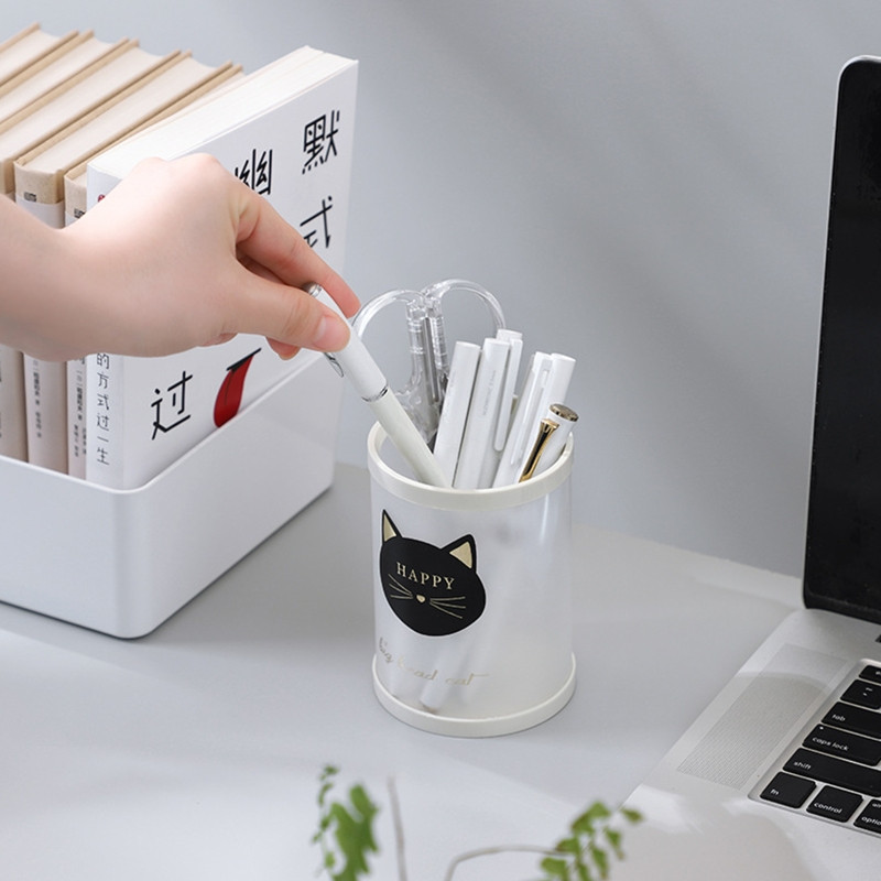 2022 New Cylinder Pen Cup Πλαστική θήκη μολυβιού Θήκη για χαρτικά καρτούν για το γραφείο στο σπίτι