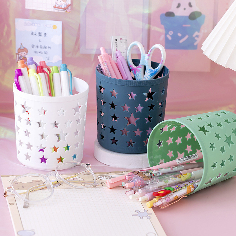 Roztomilý držiak na pero s dutou hviezdou Kawaii štetcom na ceruzky Úložný kontajner na stôl Organizér na papiernictvo Držiak na pero Deti Darček Kancelárske potreby