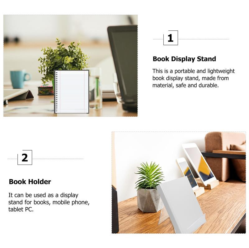 Suport de afișare pentru cărți 2 buc. Suport pentru cărți de birou Raft pentru cărți din acrilic transparent. Suport de afișare pentru cărți
