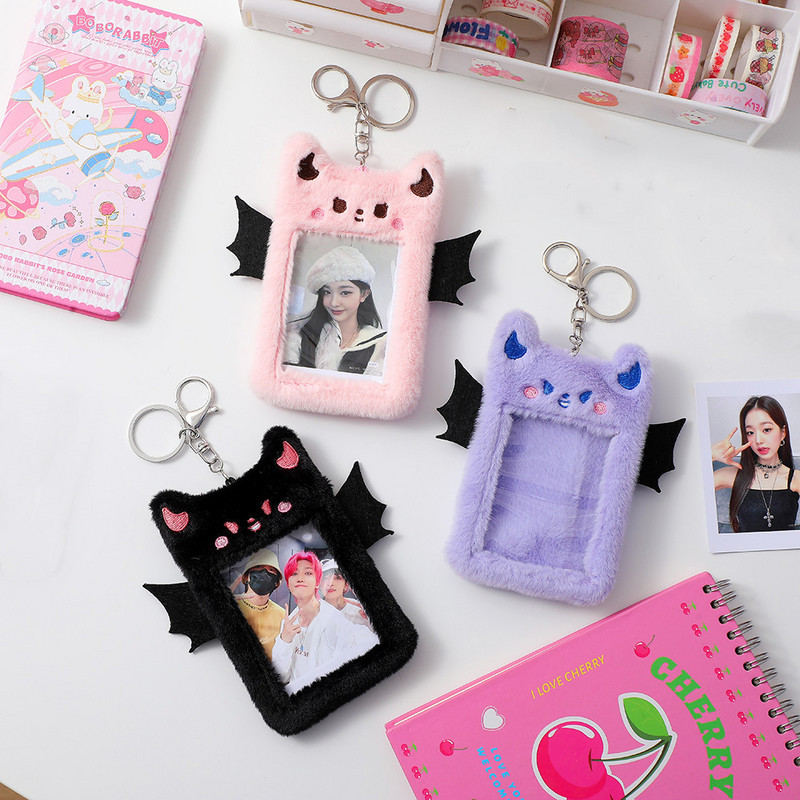 Creative Wing Devil 3 inča Photocard Držač kartice Meki pliš Zaštitna navlaka za fotografije Kawaii Pandent Stacionar