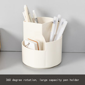 Višenamjenski držač za olovke s 3 rešetke, rotirajući za 360 stupnjeva, veliki kapacitet šminke, stolni organizator, kutija za olovke, školski pribor