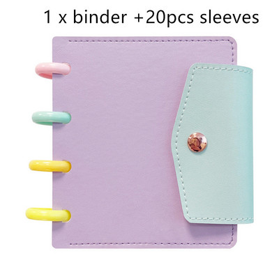 MINKYS Candy Color Mushroom Hole PU 3-palcový Kpop album s fotokartami, zbieranie kníh, album Star Chaser, malý album na ukladanie kariet