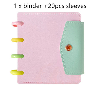 MINKYS Candy Color Mushroom Hole PU 3-palcový Kpop album s fotokartami, zbieranie kníh, album Star Chaser, malý album na ukladanie kariet