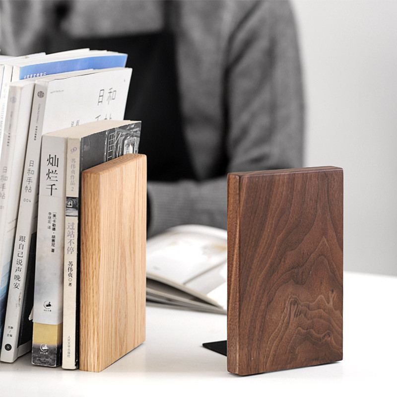 2022 NOU Suport pentru cărți din lemn de natură Suport de cărți antiderapant pentru capete de carte Suport de raft pentru studenți