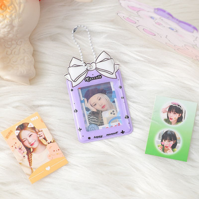 Nový prírastok Kawaii 1/2 palcový držiak na karty s mašľou Kpop Idol, ochranné puzdrá na fotografie, papiernictvo