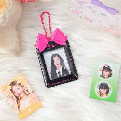 Nový prírastok Kawaii 1/2 palcový držiak na karty s mašľou Kpop Idol, ochranné puzdrá na fotografie, papiernictvo