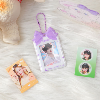 Nový prírastok Kawaii 1/2 palcový držiak na karty s mašľou Kpop Idol, ochranné puzdrá na fotografie, papiernictvo