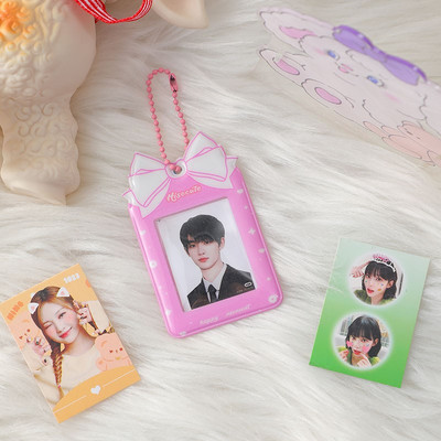 Nový prírastok Kawaii 1/2 palcový držiak na karty s mašľou Kpop Idol, ochranné puzdrá na fotografie, papiernictvo