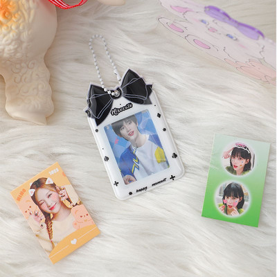Nový prírastok Kawaii 1/2 palcový držiak na karty s mašľou Kpop Idol, ochranné puzdrá na fotografie, papiernictvo