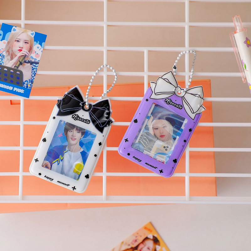 Nový prírastok Kawaii 1/2 palcový držiak na karty s mašľou Kpop Idol, ochranné puzdrá na fotografie, papiernictvo