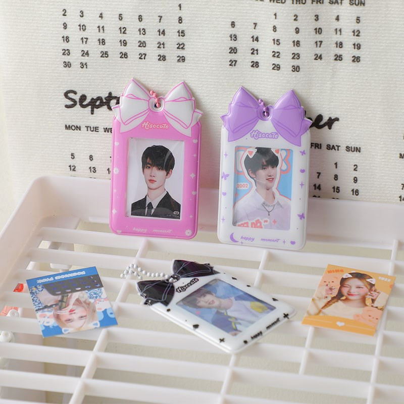 Nový prírastok Kawaii 1/2 palcový držiak na karty s mašľou Kpop Idol, ochranné puzdrá na fotografie, papiernictvo