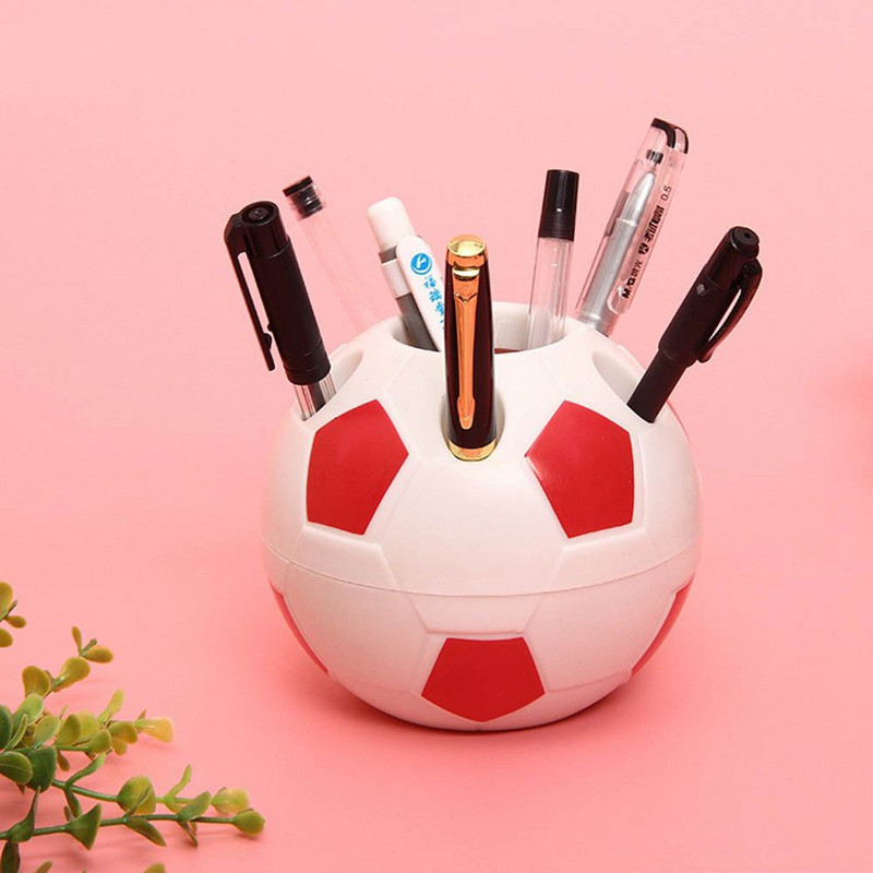 Suport creativ pentru pix de fotbal Cutie de depozitare din plastic pentru birou Organizator multifuncțional pentru creion Papetărie Kawaii Rechizite de birou