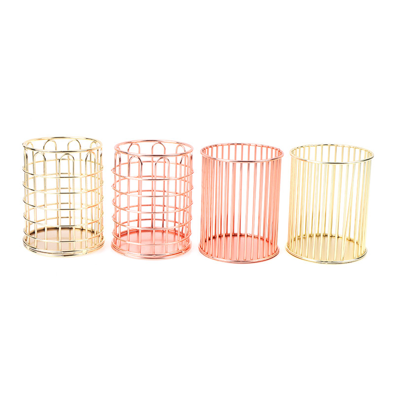 Új INS asztali tolltartó irodai iskolai tároló tok Fém Gold Rose Gold Box asztali ceruza rendszerező lakberendezési sminktároló