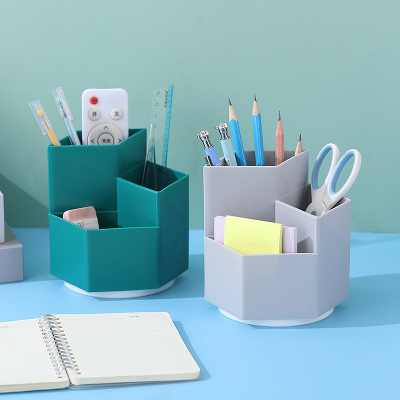 INS rotirajući držač za olovke Kutija za šminku u kućnom uredu Pribor za pisma DIY Kreativna radna površina studentska kanta za pohranu šalica za olovke Stolni organizator