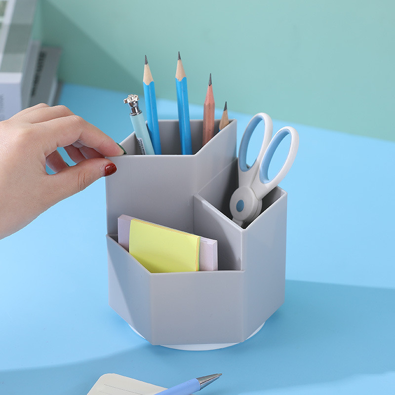 INS rotirajući držač za olovke Kutija za šminku u kućnom uredu Pribor za pisma DIY Kreativna radna površina studentska kanta za pohranu šalica za olovke Stolni organizator