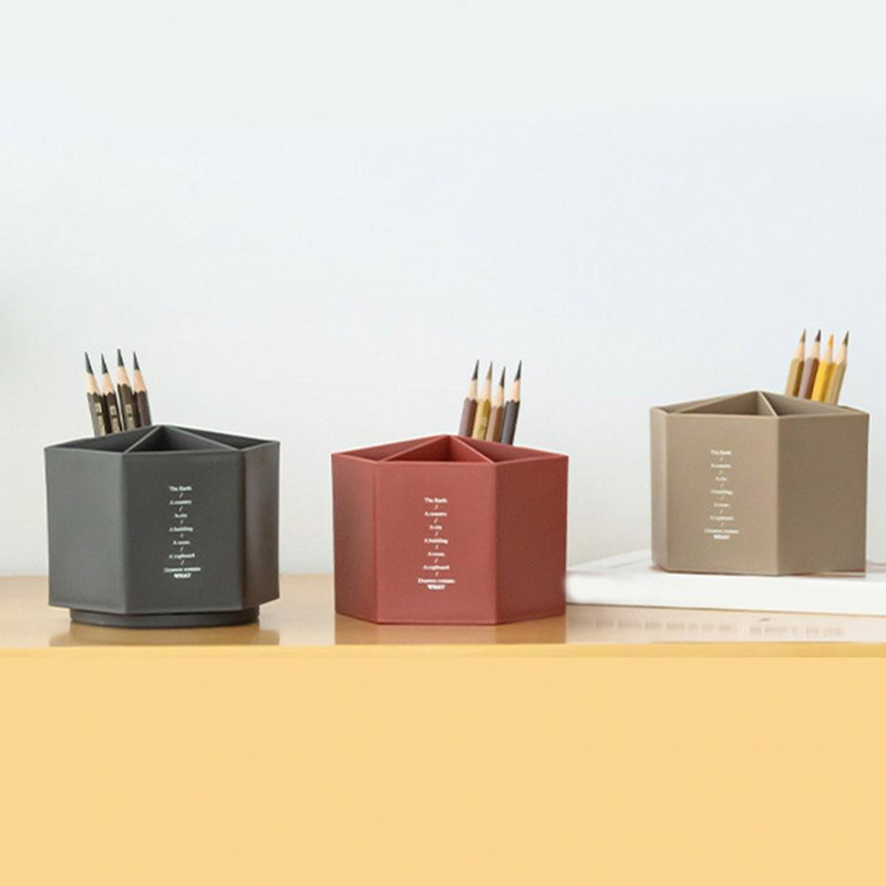 Suport stilou hexagonal Organizator de birou Cutie de depozitare Suport creion multifuncțional Oală Organizator de papetărie Organizator de birou