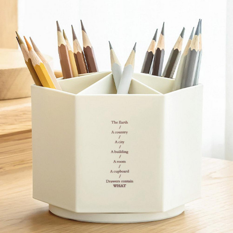 Suport stilou hexagonal Organizator de birou Cutie de depozitare Suport creion multifuncțional Oală Organizator de papetărie Organizator de birou