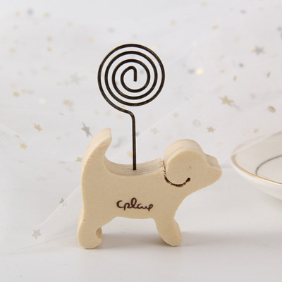 1db Kreatív fa rajzfilm állat fa ló íróasztal jegyzetmappa Üzenet fotó papír kártyakapcstartó tartó Otthoni dekorációk