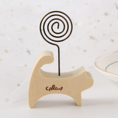 1db Kreatív fa rajzfilm állat fa ló íróasztal jegyzetmappa Üzenet fotó papír kártyakapcstartó tartó Otthoni dekorációk