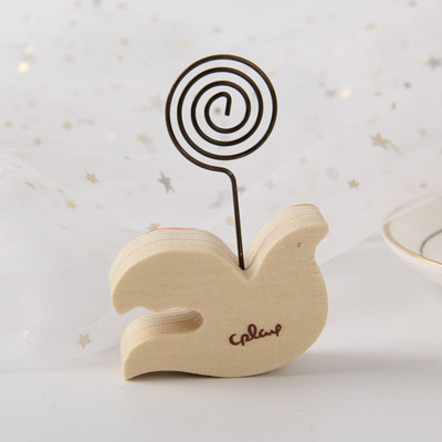 1db Kreatív fa rajzfilm állat fa ló íróasztal jegyzetmappa Üzenet fotó papír kártyakapcstartó tartó Otthoni dekorációk