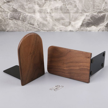 Ξύλο καρυδιάς Desktop Organizer Desktop Office Home Bookends Βιβλιοθήκη Βιβλιοθήκη Βιβλιοθήκη ράφι