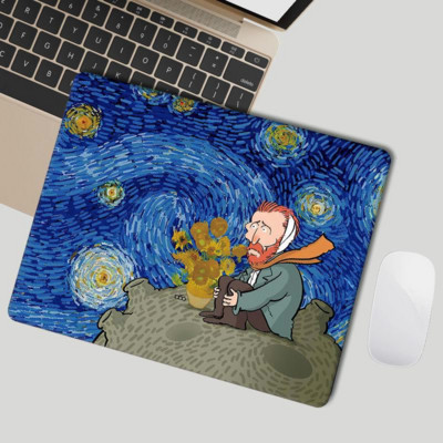 Drăguț Mouse Pad Minunat Kawaii Covorașe de birou Tampoane Van Gogh Impermeabil Birou Decorat Home Cupă Covoraș Antiderapant Fete Băieți Camera