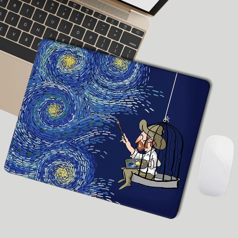 Drăguț Mouse Pad Minunat Kawaii Covorașe de birou Tampoane Van Gogh Impermeabil Birou Decorat Home Cupă Covoraș Antiderapant Fete Băieți Camera