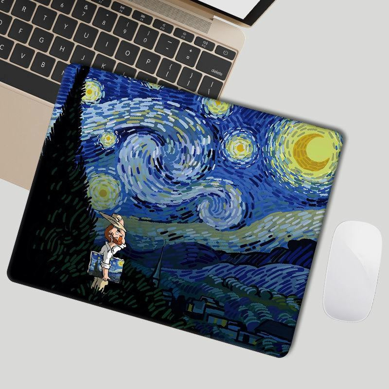 Drăguț Mouse Pad Minunat Kawaii Covorașe de birou Tampoane Van Gogh Impermeabil Birou Decorat Home Cupă Covoraș Antiderapant Fete Băieți Camera