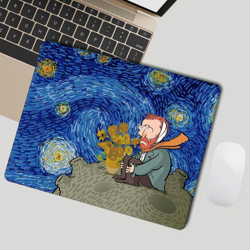 Drăguț Mouse Pad Minunat Kawaii Covorașe de birou Tampoane Van Gogh Impermeabil Birou Decorat Home Cupă Covoraș Antiderapant Fete Băieți Camera