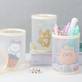 Jauks cilindrisks pildspalvas turētājs karikatūras lāča raksta personalizēts zīmuļu organizators meitenēm skolas biroja Kawaii galda piederums