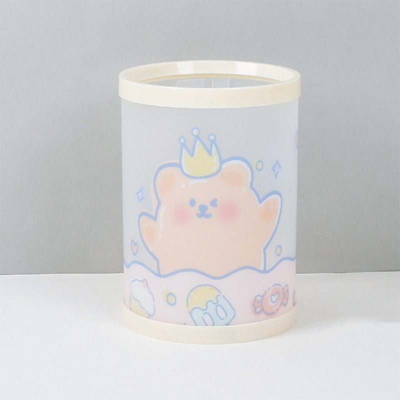 Jauks cilindrisks pildspalvas turētājs karikatūras lāča raksta personalizēts zīmuļu organizators meitenēm skolas biroja Kawaii galda piederums