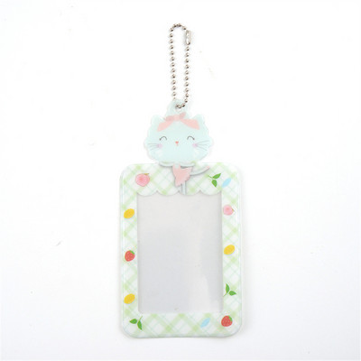 Φωτοκάρτες Kawaii Αποθήκευση με μπρελόκ Γλυκά κορίτσια Κάτοχος κάρτας λεωφορείου Κινούμενα σχέδια μανίκια φωτογραφίας γάτας Χαριτωμένο φοιτητικό στάσιμο