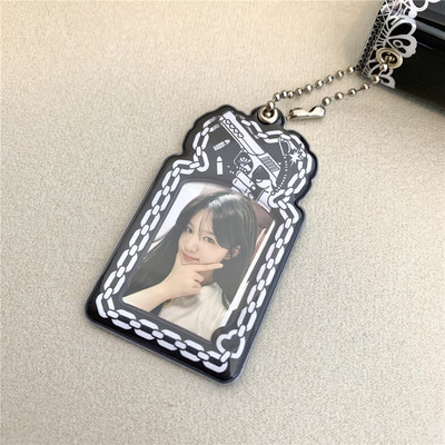 Kawaii kártyatartó pisztoly sötét stílusú Kpop fotókártya kulcstartó Idol fotókártya borító ujjak védő medál iskolai helyhez kötött