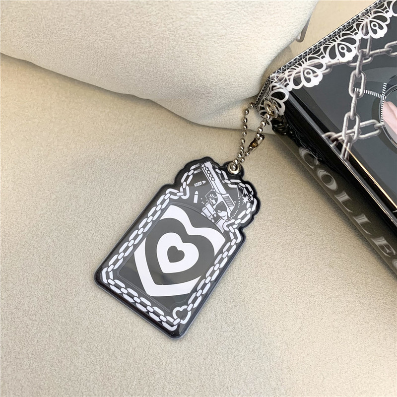 Kawaii kártyatartó pisztoly sötét stílusú Kpop fotókártya kulcstartó Idol fotókártya borító ujjak védő medál iskolai helyhez kötött