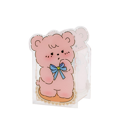 Suport acrilic pentru stilou Kawaii Organizator de birou INS Transparent Iepuraș Urs Pisica Papetarie de birou Cutie de depozitare pentru cosmetice