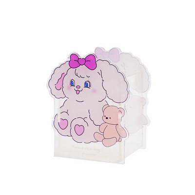 Suport acrilic pentru stilou Kawaii Organizator de birou INS Transparent Iepuraș Urs Pisica Papetarie de birou Cutie de depozitare pentru cosmetice