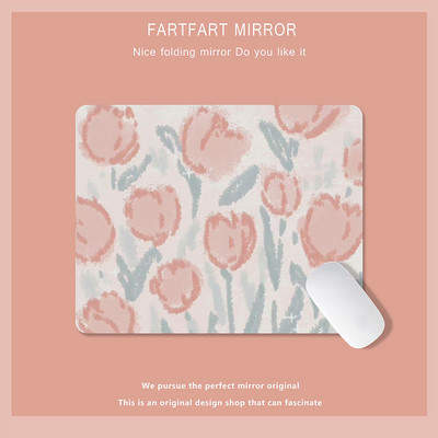 Zelena slatka mala podloga za miša Podloga za miša Kawaii uljane slike Tulipan Crtić Laptop Rug Gaming Tipkovnica Stol Podloga Mause Pc Stol Mausepad