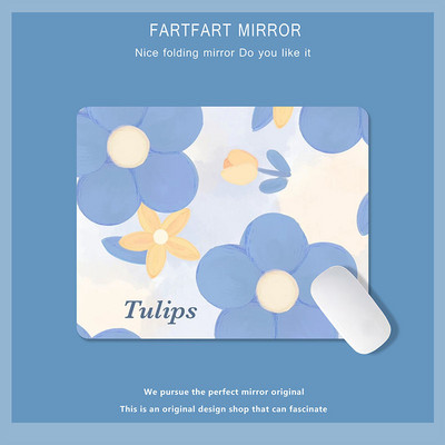 Zelena slatka mala podloga za miša Podloga za miša Kawaii uljane slike Tulipan Crtić Laptop Rug Gaming Tipkovnica Stol Podloga Mause Pc Stol Mausepad