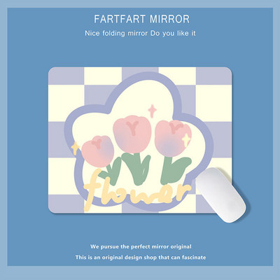 Zelena slatka mala podloga za miša Podloga za miša Kawaii uljane slike Tulipan Crtić Laptop Rug Gaming Tipkovnica Stol Podloga Mause Pc Stol Mausepad