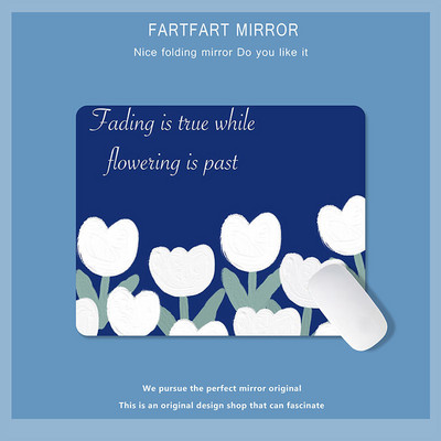 Zelena slatka mala podloga za miša Podloga za miša Kawaii uljane slike Tulipan Crtić Laptop Rug Gaming Tipkovnica Stol Podloga Mause Pc Stol Mausepad