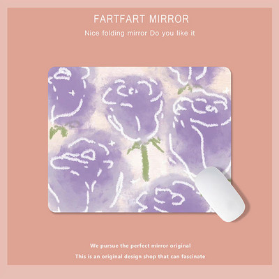 Zelena slatka mala podloga za miša Podloga za miša Kawaii uljane slike Tulipan Crtić Laptop Rug Gaming Tipkovnica Stol Podloga Mause Pc Stol Mausepad