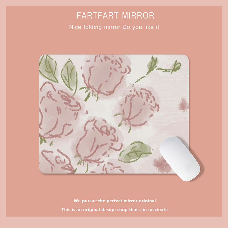 Zelena slatka mala podloga za miša Podloga za miša Kawaii uljane slike Tulipan Crtić Laptop Rug Gaming Tipkovnica Stol Podloga Mause Pc Stol Mausepad