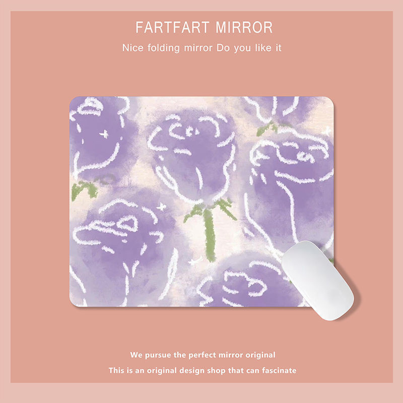 Zelena slatka mala podloga za miša Podloga za miša Kawaii uljane slike Tulipan Crtić Laptop Rug Gaming Tipkovnica Stol Podloga Mause Pc Stol Mausepad