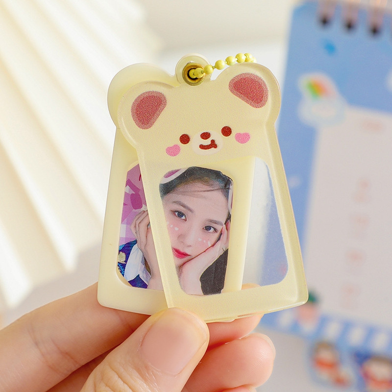Νέο Kawaii Bear 1 ιντσών Photocard Μπρελόκ Κορνίζα φωτογραφιών Gucca Acrylic Disc Star Chasing Backpack Κρεμαστό Σχολικό Χαρτικά Δώρο