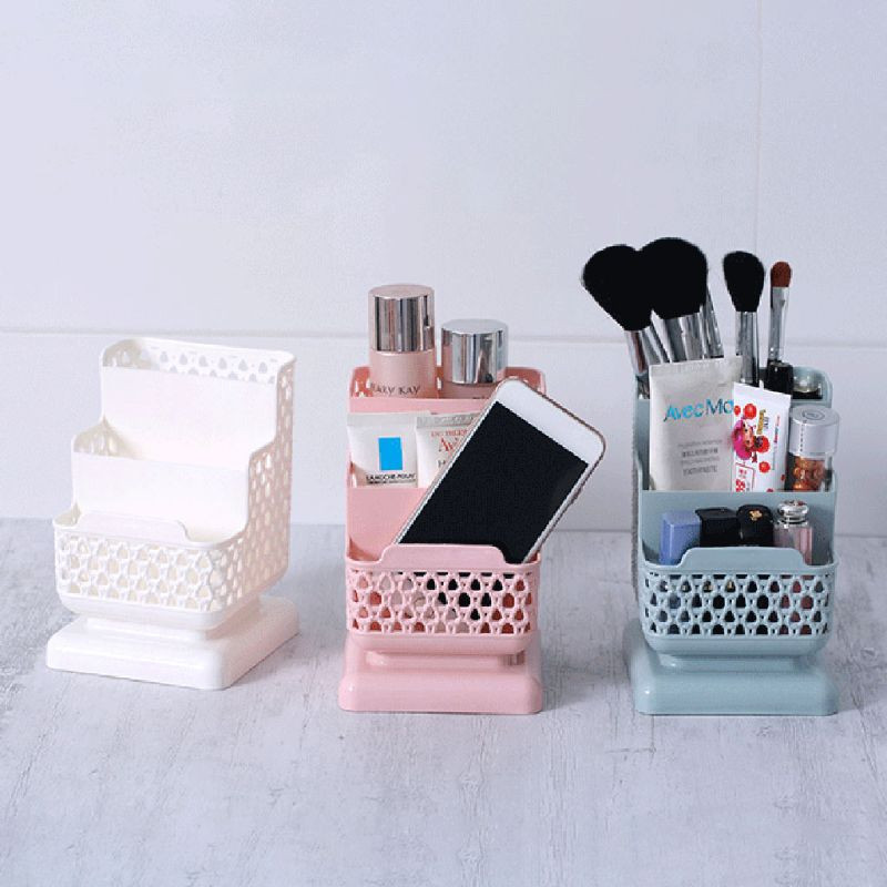 Creative Rattan plastikinis rašiklio pieštukų laikiklis Daugiafunkcis tuščiaviduris stalinis biuro reikmenų kibiras pieštuko konteinerio laikymo dėklas