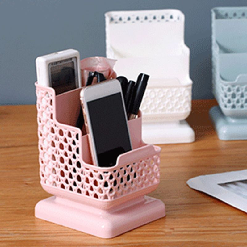 Creative Rattan plastikinis rašiklio pieštukų laikiklis Daugiafunkcis tuščiaviduris stalinis biuro reikmenų kibiras pieštuko konteinerio laikymo dėklas