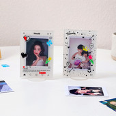 MINKYS 3 inča Kpop Držač za foto kartice Idol Photo Protective Stand Display Zaštitni držač za foto kartice Kawaii pribor