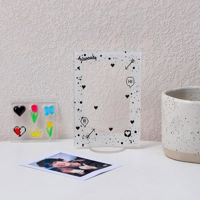 MINKYS 3 inča Kpop Držač za foto kartice Idol Photo Protective Stand Display Zaštitni držač za foto kartice Kawaii pribor